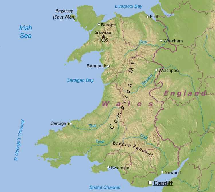 Pays de Galles carte